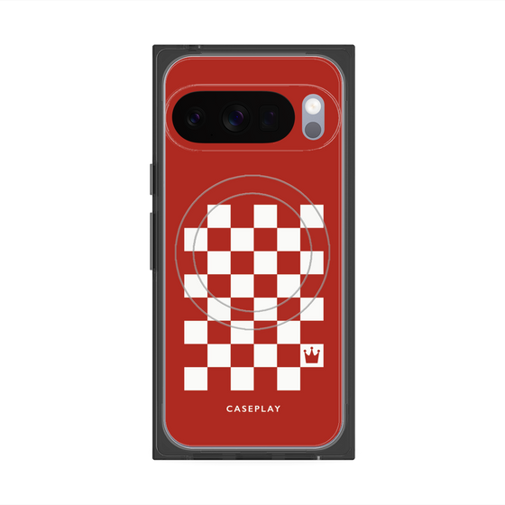 Premium Square Case with Pixelsnap［ Racing Checkered Flag Red ］