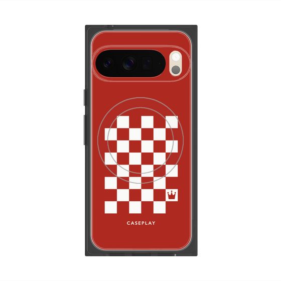 Premium Square Case with Pixelsnap［ Racing Checkered Flag Red ］