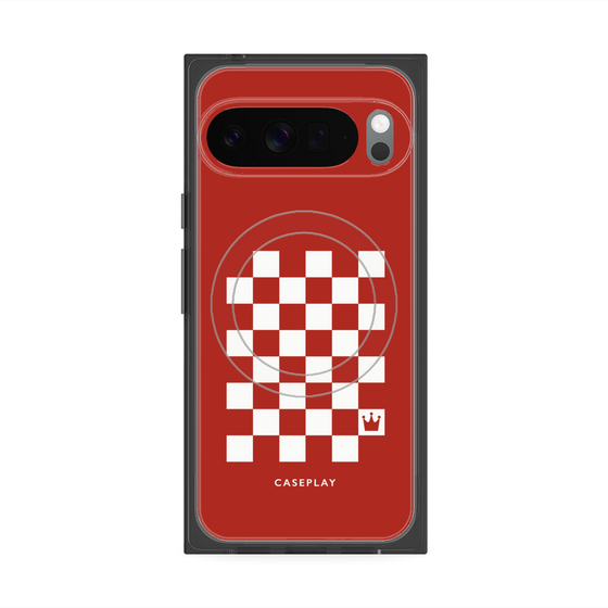 Premium Square Case with Pixelsnap［ Racing Checkered Flag Red ］
