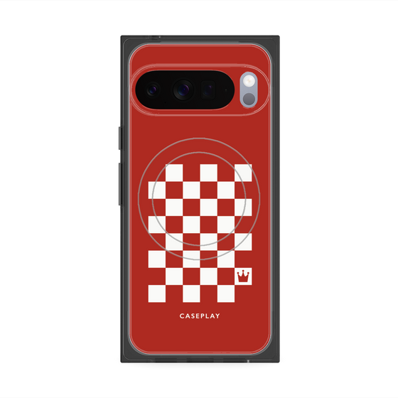 Premium Square Case with Pixelsnap［ Racing Checkered Flag Red ］