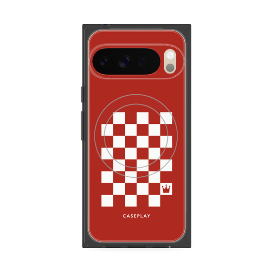 Premium Square Case with Pixelsnap［ Racing Checkered Flag Red ］