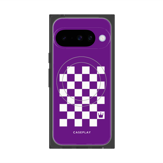Premium Square Case with Pixelsnap［ Racing Checkered Flag Purple ］