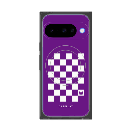 Premium Square Case with Pixelsnap［ Racing Checkered Flag Purple ］