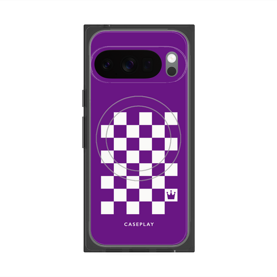 Premium Square Case with Pixelsnap［ Racing Checkered Flag Purple ］