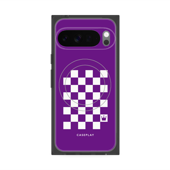 Premium Square Case with Pixelsnap［ Racing Checkered Flag Purple ］