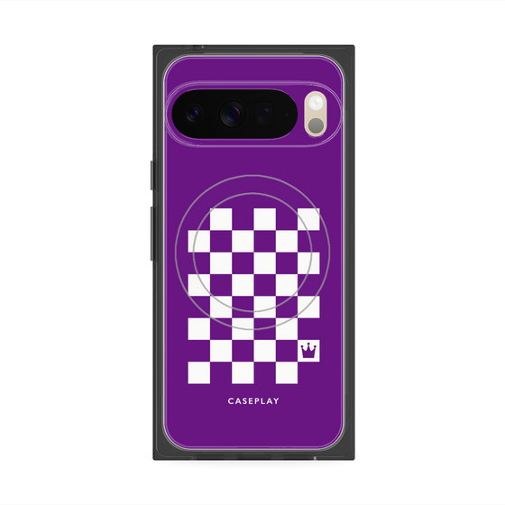 Premium Square Case with Pixelsnap［ Racing Checkered Flag Purple ］