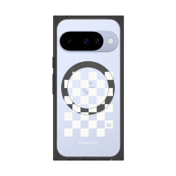 Premium Square Case with Pixelsnap［ Racing Checkered Flag White ］