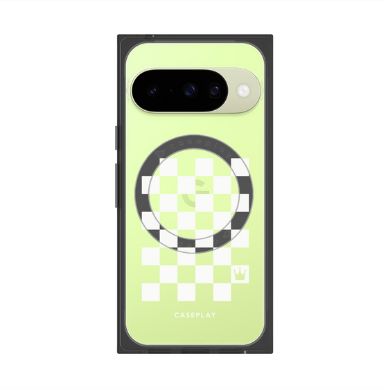 Premium Square Case with Pixelsnap［ Racing Checkered Flag White ］