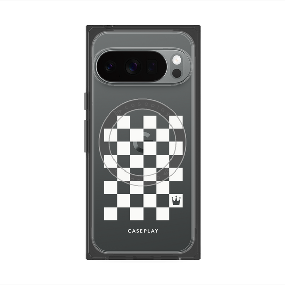 Premium Square Case with Pixelsnap［ Racing Checkered Flag White ］
