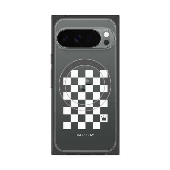 Premium Square Case with Pixelsnap［ Racing Checkered Flag White ］