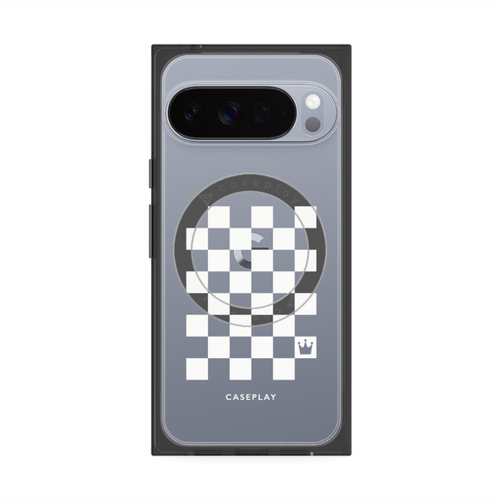 Premium Square Case with Pixelsnap［ Racing Checkered Flag White ］