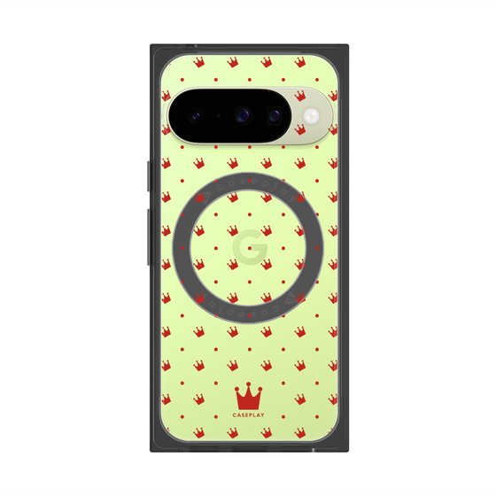 Premium Square Case with Pixelsnap［ CASEPLAY Crown Dots Red ］