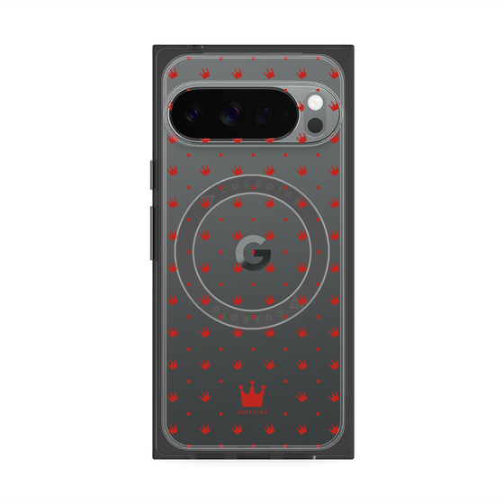Premium Square Case with Pixelsnap［ CASEPLAY Crown Dots Red ］