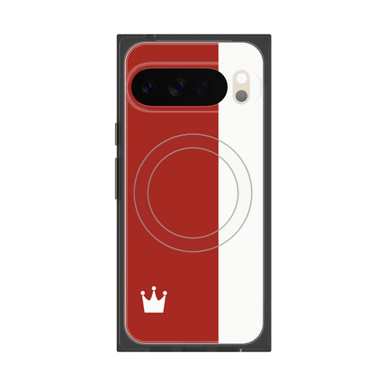 Premium Square Case with Pixelsnap［ CASEPLAY Bi-Colors Red & White ］
