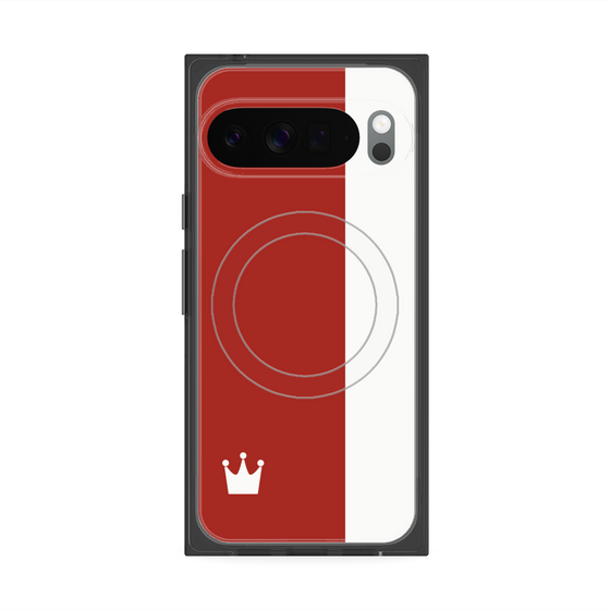 Premium Square Case with Pixelsnap［ CASEPLAY Bi-Colors Red & White ］