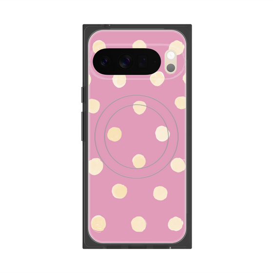Premium Square Case with Pixelsnap［ Watercolor Dots Retro Color - Pink ］