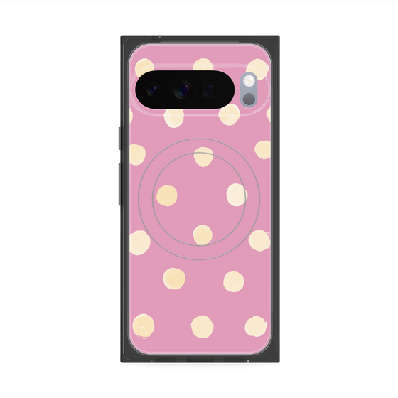 Premium Square Case with Pixelsnap［ Watercolor Dots Retro Color - Pink ］