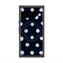 Premium Square Case with Pixelsnap［ Watercolor Dots Retro Color - Navy ］