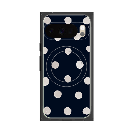 Premium Square Case with Pixelsnap［ Watercolor Dots Retro Color - Navy ］