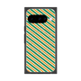 Premium Square Case with Pixelsnap［ Small Stripe - Green × Orange ］
