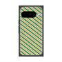 Premium Square Case with Pixelsnap［ Small Stripe - Green × Orange ］