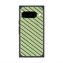 Premium Square Case with Pixelsnap［ Small Stripe - Green × Orange ］