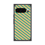 Premium Square Case with Pixelsnap［ Small Stripe - Green × Orange ］