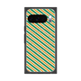 Premium Square Case with Pixelsnap［ Small Stripe - Green × Orange ］