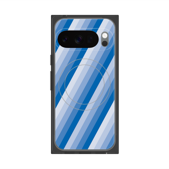 Premium Square Case with Pixelsnap［ Middle Stripe - Blue ］