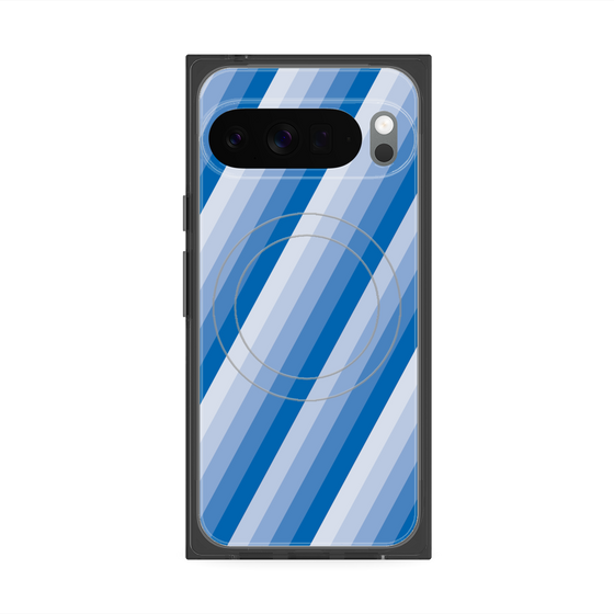 Premium Square Case with Pixelsnap［ Middle Stripe - Blue ］