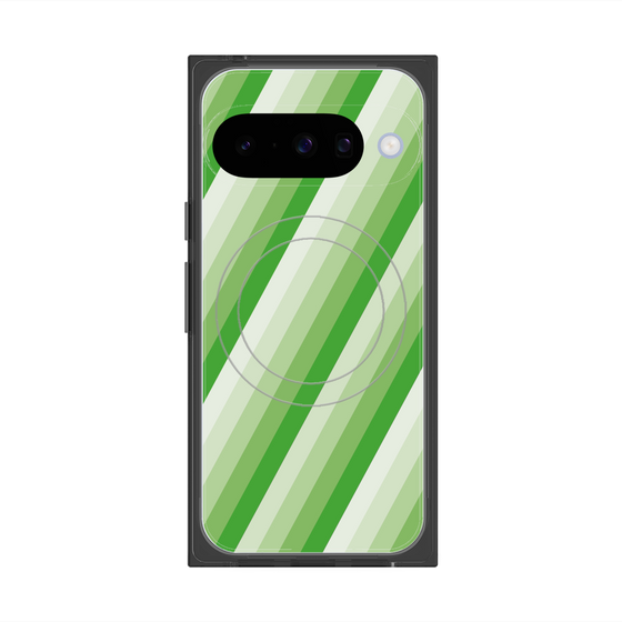 Premium Square Case with Pixelsnap［ Middle Stripe - Green ］