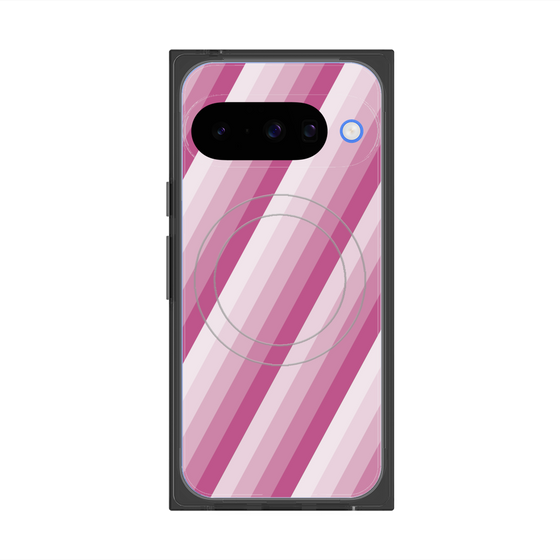 Premium Square Case with Pixelsnap［ Middle Stripe - Pink ］