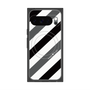 Premium Square Case with Pixelsnap［ Big Stripe - Black × Gray ］