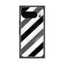 Premium Square Case with Pixelsnap［ Big Stripe - Black × Gray ］