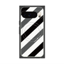 Premium Square Case with Pixelsnap［ Big Stripe - Black × Gray ］