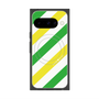 Premium Square Case with Pixelsnap［ Big Stripe - Green × Yellow ］