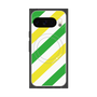 Premium Square Case with Pixelsnap［ Big Stripe - Green × Yellow ］