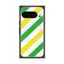 Premium Square Case with Pixelsnap［ Big Stripe - Green × Yellow ］
