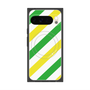 Premium Square Case with Pixelsnap［ Big Stripe - Green × Yellow ］