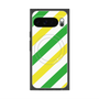 Premium Square Case with Pixelsnap［ Big Stripe - Green × Yellow ］