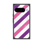 Premium Square Case with Pixelsnap［ Big Stripe - Purple × Pink ］