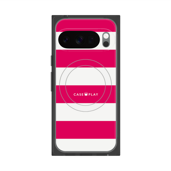 Premium Square Case with Pixelsnap［ Big Border - Pink ］