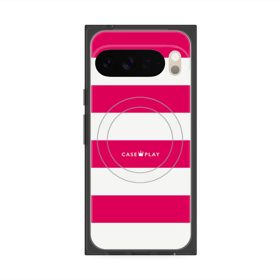Premium Square Case with Pixelsnap［ Big Border - Pink ］