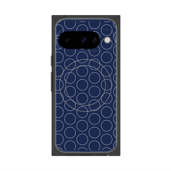 Premium Square Case with Pixelsnap［ Dot Circle - Navy ］