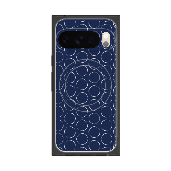 Premium Square Case with Pixelsnap［ Dot Circle - Navy ］