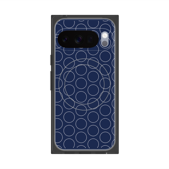 Premium Square Case with Pixelsnap［ Dot Circle - Navy ］
