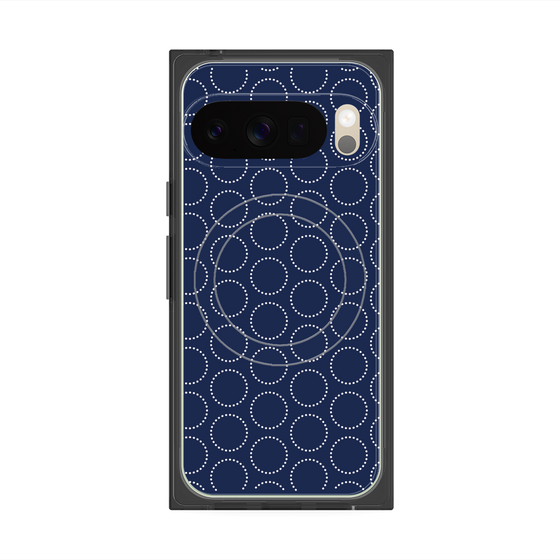Premium Square Case with Pixelsnap［ Dot Circle - Navy ］