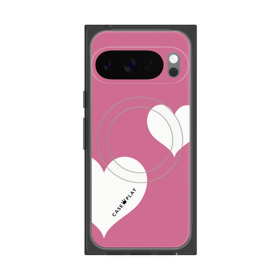Premium Square Case with Pixelsnap［ Two Hearts - Pink ］
