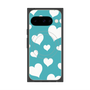 Premium Square Case with Pixelsnap［ Dot Hearts - Blue ］