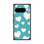 Premium Square Case with Pixelsnap［ Dot Hearts - Blue ］
